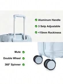 SOMAGO 4 In 1 Luggage Sets Hardside ABS Spinner Suitcase With 2 Travel Bags TSA Lock YKK Zipper 20"+24"+28" Suitcase Sets With 8 Silent Swivel Wheels, Diamond Pattern Surface - Xanh nhạt - Xem 3