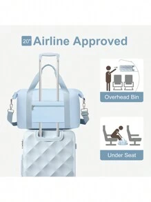 SOMAGO 4 In 1 Luggage Sets Hardside ABS Spinner Suitcase With 2 Travel Bags TSA Lock YKK Zipper 20"+24"+28" Suitcase Sets With 8 Silent Swivel Wheels, Diamond Pattern Surface - Xanh nhạt - Xem 2