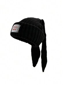 1 pièce Bonnet en tricot à oreilles de lapin style Loverboy unisexe, adapté pour les fêtes de rue, l'utilisation en extérieur pendant les saisons d'automne et d'hiver