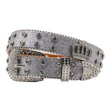 皇冠皮革 PU 铆钉腰带 时尚水钻女士铆钉腰带 高品质女式真皮摇滚女士牛仔裤腰带 - 彩色 - 查看 12