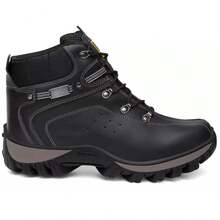 Comfortable Men's Combat Boots - Cà phê - Xem 4