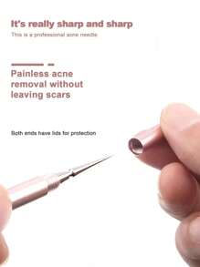 New Ultra-Sharp Twisted Cap Stainless Steel Dual-Ended Blackhead Remover Acne Comedone Extractor Tool - Rose Gold - View 6