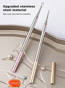 New Ultra-Sharp Twisted Cap Stainless Steel Dual-Ended Blackhead Remover Acne Comedone Extractor Tool - Rose Gold - View 1