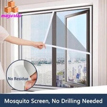 White Mesh Screen - No Drilling Needed, Self-Adhesive Hook And Loop, High Density Insect Protection, Ideal For Windows And Doors - 1PZA - View 1