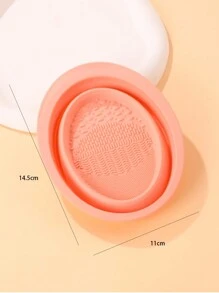 2个装硅胶可折叠紫色化妆刷清洁器，适用于美容工具和化妆海绵，化妆海绵清洁碗，粉扑美妆蛋清洁硅胶垫，家居必备，低致敏性，无香精，手动操作，无需电池，深度清洁和保养化妆刷和海绵。 - 彩色 - 查看 4