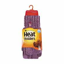 Heat Holders Ladies Cable Knit 2.3 Tog Thermal Winter Fingerless Converter Gloves (Purple) - Fast Shipping And Quick Delivery - Pink - View 2