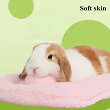Universal Long Plush Warm Lounging Mat For Small Pets, Soft & Skin-Friendly, Suitable For Autumn/Winter, Warm Sleeping Foot Mat, Guinea Pig & Rabbit Cotton Nest