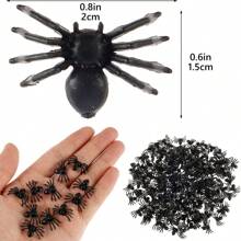 50 y 100 piezas Mini bichos realistas de broma, cucarachas falsas de plástico, araña de plástico negro pequeña, imitaciones realistas de bichos, artículo de novedad, artículo de broma de Halloween, decoraciones de Halloween, obsequios para fiesta - Multicolor - Ver 11