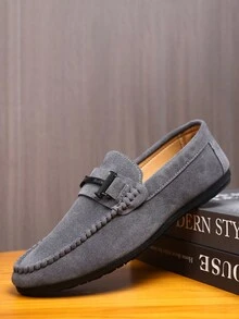 Giày lười da công sở nam mới, thoải mái khi mặc hàng ngày - Xám - Xem 5