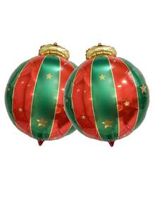 2/5pcs Christmas Hanging Balls Aluminum Foil Balloons,Een Christmas Balloons, Christmas Decorations - Multicolor - View 3