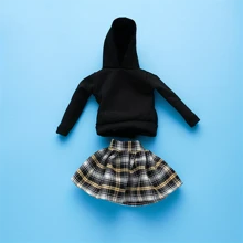 圣诞装饰 1 套时尚多色服装衬衫牛仔格子裙日常休闲装适合 11.5 英寸娃娃衣服娃娃配饰（不含娃娃） - 彩色 - 查看 6