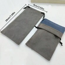Étui à lunettes et pochette en tissu doux coloré, sac à cordon style frais, sac en tissu compact et portable pour le rangement des lunettes et des bijoux. Accessoires de lunettes pour femmes - Multicolore - Voir 21
