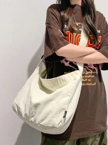 Hobo Bags For Women Canvas Tote Bag Medium Shoulder Bag Fashion Hobo Bag Messenger Bag For Christmas Presents - White - View 6