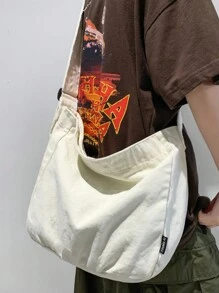 Hobo Bags For Women Canvas Tote Bag Medium Shoulder Bag Fashion Hobo Bag Messenger Bag For Christmas Presents - White - View 5