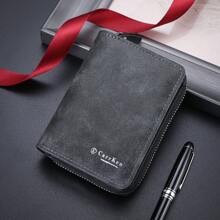 1 件新款复古时尚多功能拉链钱包潮流青年学生卡包大礼包钱包小号老钱风格男士卡片盒男士礼物 - 黑色 - 查看 7