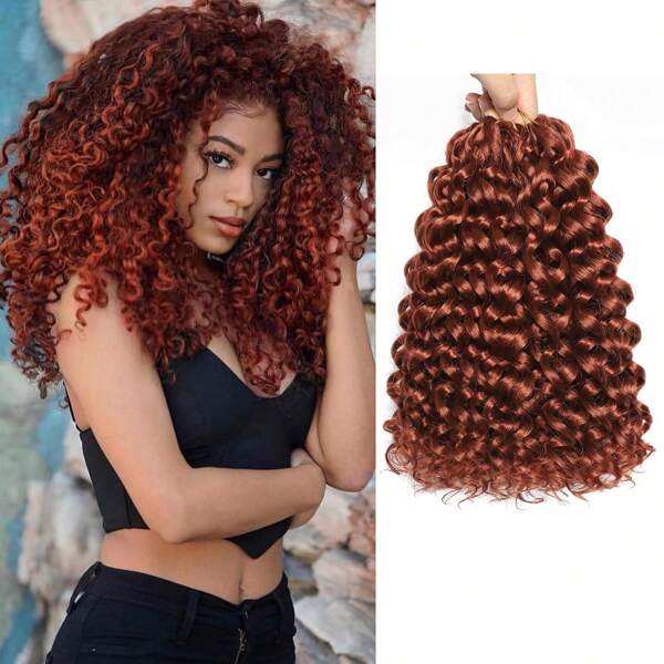 1/7 Packs Curly Crochet Hair GoGo Curl Crochet Hair For Women Natural Black Deep Wave Braiding Hair,Synthetic Bohemian Crochet Braid Water Wave Crochet Hair Extensions(12/14/18inch, 350#)