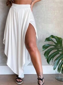 V-Neck Pencil Skirt Made Of Bamboo Fiber With Perfect Fit - 白色 - 查看 2