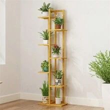 UNHO 5 Tier/ 6 Tier Plant Stand Holder Corner Plant Display Rack Multilayer Garden Flower Pot Shelf For Garden Balcony - Wooden - View 11