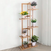 UNHO 5 Tier/ 6 Tier Plant Stand Holder Corner Plant Display Rack Multilayer Garden Flower Pot Shelf For Garden Balcony - Wooden - View 6