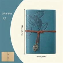Taccuino A7 vintage con foglie, diario in pelle PU, taccuino in carta kraft, blocco note, taccuino per schizzi, cancelleria, forniture per ufficio e scuola