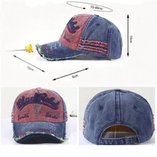 Distressed Vintage Baseball Cap Men Embroidered Washed Trucker Caps Adjustable - Multicolor - View 11