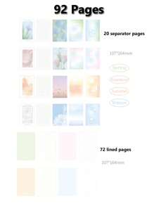 1PC Notebook, Planner Scrapbook With Sticky Notes, Journal Notebook With Four Seasons Colors Of Spring, Summer, Autumn, Winter As Separators,School Supplies Journal Notebooks Stationery Cuaderno - Purple - View 3