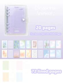 1PC Notebook, Planner Scrapbook With Sticky Notes, Journal Notebook With Four Seasons Colors Of Spring, Summer, Autumn, Winter As Separators,School Supplies Journal Notebooks Stationery Cuaderno - Purple - View 10