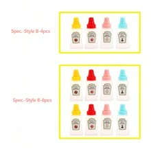4/8pcs Mini Portable Condiment Bottles - Perfect For On-The-Go Travelers Office Lunch Summer Picnics Camping