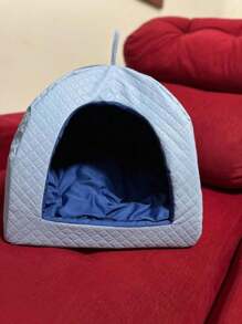 Cama Pet Toca Iglu/Europa 3 em 1 para Cachorro e Gato Caminha Pet - Azul - Visão 2