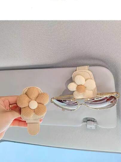 Flower Car Glasses Clip Glasses Holder Visor Sunglasses Clip Multifunctional Card Clip Storage Clip For Car