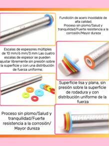 Rodillo Acero Ajustable 4 Niveles Grosor P/respostería Masa - Multicolor - Ver 2