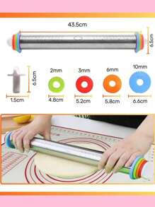 Rodillo Acero Ajustable 4 Niveles Grosor P/respostería Masa - Multicolor - Ver 5