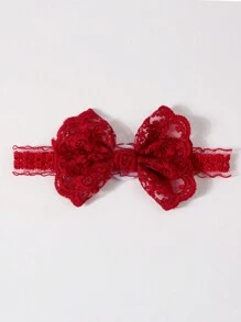 1pc Baby Solid Color Bow Headband + 1pair Infant Anti-Slip Floor Socks Love Valentine