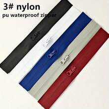 5 chiếc khóa kéo nylon chống thấm nước nhiều màu size 3, đầu khóa kéo có thể đảo ngược với túi - màu đen - Xem 1