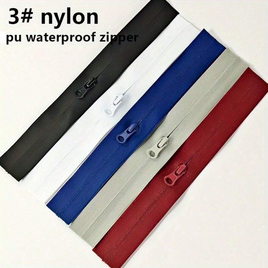5 chiếc khóa kéo nylon chống thấm nước nhiều màu size 3, đầu khóa kéo có thể đảo ngược với túi - màu đen - Xem 1