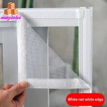 White Mesh Screen - No Drilling Needed, Self-Adhesive Hook And Loop, High Density Insect Protection, Ideal For Windows And Doors - White - View 5