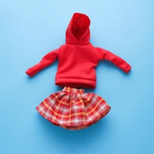 圣诞装饰 1 套时尚多色服装衬衫牛仔格子裙日常休闲装适合 11.5 英寸娃娃衣服娃娃配饰（不含娃娃） - 彩色 - 查看 9