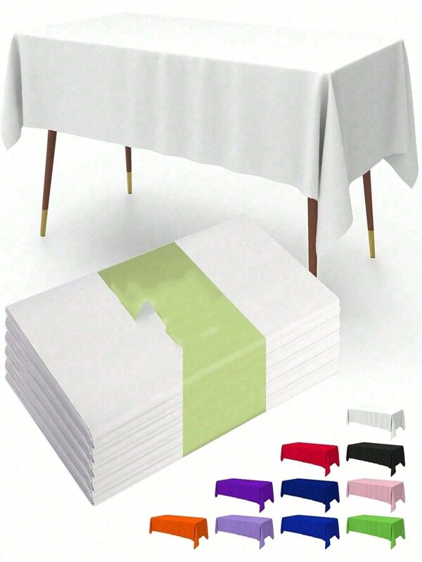 1/5pcs Disposable White Party Tablecloth, Birthday Dessert Family Gathering Decorations,Christmas