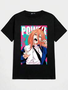 Anime Chain T-Shirt Unisex 100% Cotton Streetwear New Release Shipping Various Colors!! - 黑色 - 查看 1