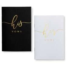 2PCS Wedding Vow Books, Vow Books His And Hers With Gold Foil Lettering, 28 Pages With Plenty Of Space To Write Your Vows, Perfect Wedding Essentials For Your Wedding Day Back To School