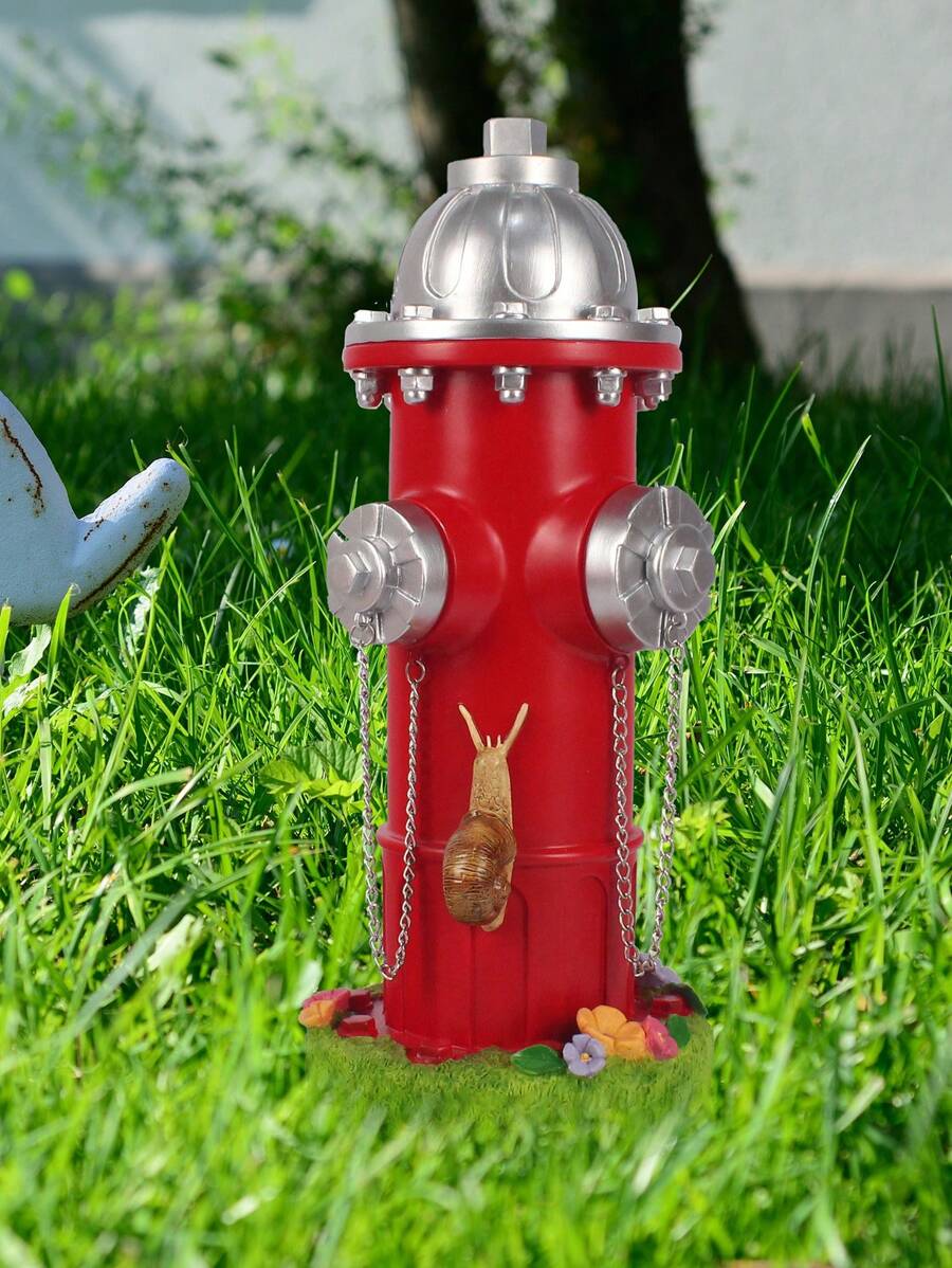 Snail Fire Hydrant Ornament With Lawn, Outdoor Garden Puppy Toy Ornament, Yard Decoration Sculpture Resin Fire Hydrant - Snail Fire Hydrant Ornament - View 1