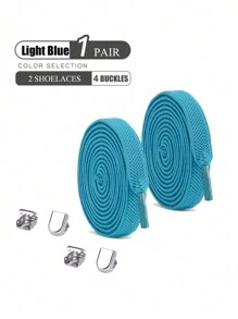 1pair Elastic No-Tie Shoelaces, Multiple Colors Available For Sneakers, Sports Shoes (Note: Actual Colors May Vary Slightly Due To Different Monitor Settings)