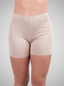 Kit 3 Petticoats Short Second Skin Promotion Resale Basic Colors Plain Women's Underwear High Waist - Beige - View 2