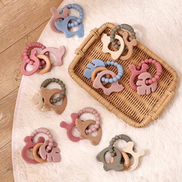 Bracelet de dentition en silicone pour animaux, bâton de dentition en silicone mâchable, hochet jouet pour bébé, bâton de dentition, jouet anti-morsure, jouets de dentition pour bébé, bracelet de dentition, hochet de dentition pour bébé