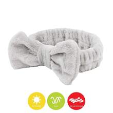 8 Pcs  Spa Headband For Washing Face And Makeup Bridesmaid Proposal Gifts For Women Coral Fleece Skincare Headbands Elastic Bow Head  Women Cute Bow Head Bands (White,Pink, Blue, Purple, Black, Gray, Curry)