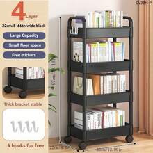 1 kệ lưu trữ đa năng 2/3/4/5 tầng màu trắng, kệ để đồ trên sàn cho nhà bếp, phòng tắm, đồ ăn nhẹ, xe đẩy có bánh xe, thích hợp cho phòng khách, nhà bếp, phòng ngủ, văn phòng - Nhiều màu - Xem 7