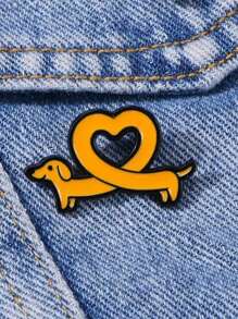 1 Pieza Broche de esmalte con diseño de lindo perro salchicha de dibujos animados, accesorio creativo con forma de corazón animal, insignia de solapa, accesorio para mochila, ropa, sombrero, Día de San Valentín, vestido de San Valentín, accesorio para ropa, bolso, encanto, escuela, oficina, camisas, chaquetas, joyería, Navidad, Halloween