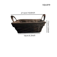 1pc Multi-Size Handwoven Faux Rattan Wicker Storage Basket, Suitable For Snacks, Fruits, Cosmetics, Keys And Other Small Items - Mocha Brown - View 8