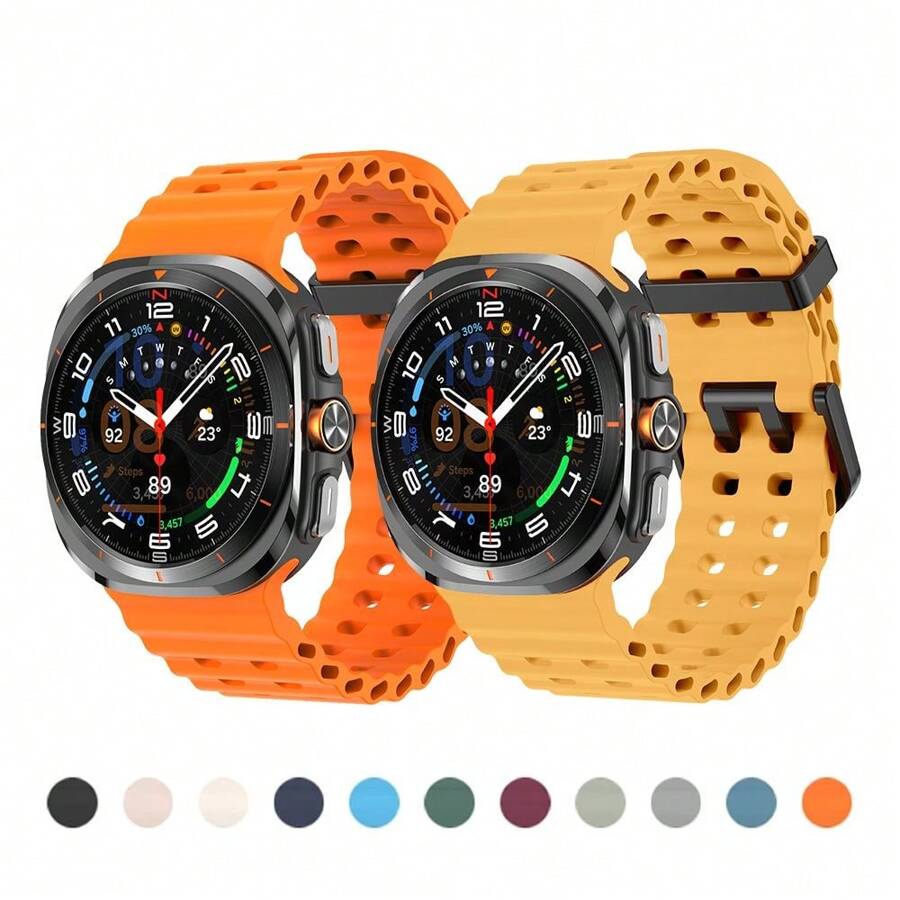 1pc Breathable Silicone Strap Compatible With Samsung Galaxy Watch Ultra 47mm Colorful Ocean Wristband Compatible With Galaxy Watch Ultra 47mm Watchband - For Samsung Galaxy Watch Ultra - View 1