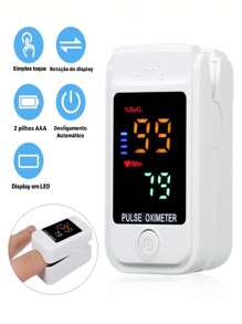 Oximetro Digital de pulso para dedo Saturação de Oxigênio Original Premium - Branco - Visão 3